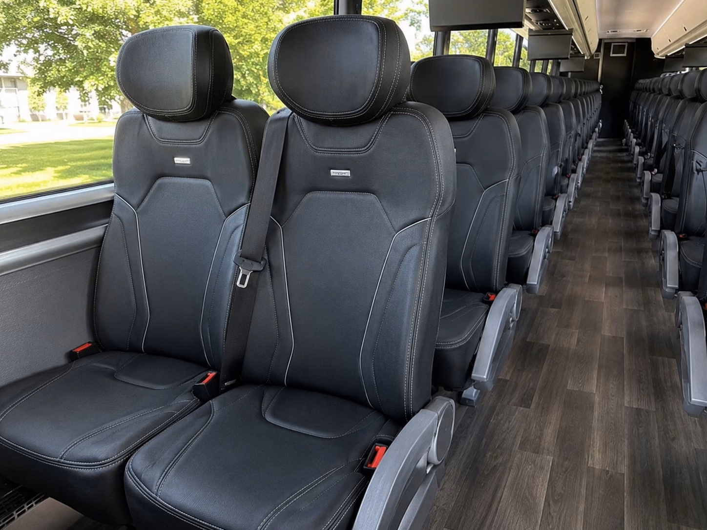 south gate charter bus interior